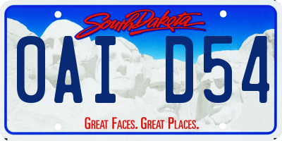 SD license plate 0AID54