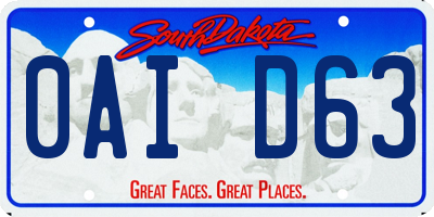 SD license plate 0AID63