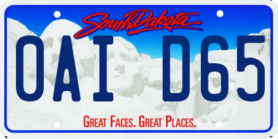 SD license plate 0AID65