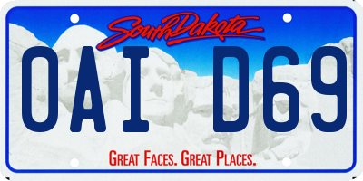 SD license plate 0AID69