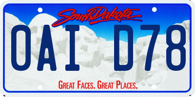 SD license plate 0AID78