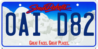 SD license plate 0AID82