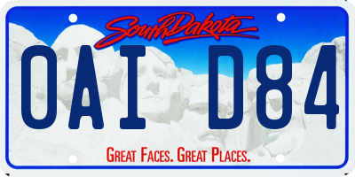 SD license plate 0AID84