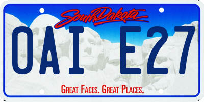 SD license plate 0AIE27