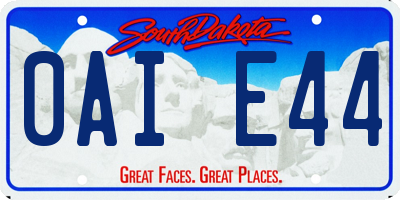 SD license plate 0AIE44