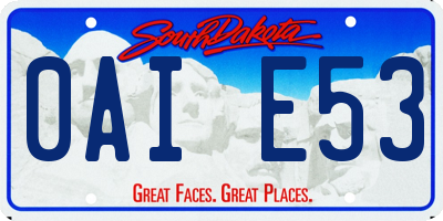 SD license plate 0AIE53