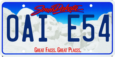 SD license plate 0AIE54