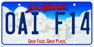 SD license plate 0AIF14