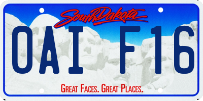 SD license plate 0AIF16