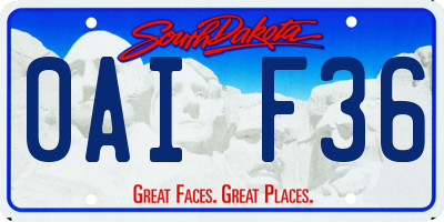 SD license plate 0AIF36