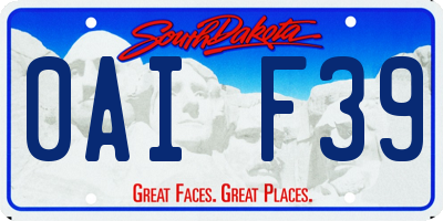 SD license plate 0AIF39