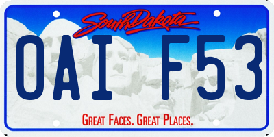 SD license plate 0AIF53