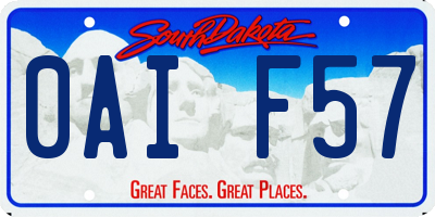 SD license plate 0AIF57