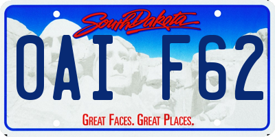 SD license plate 0AIF62