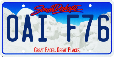 SD license plate 0AIF76