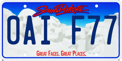 SD license plate 0AIF77