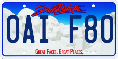 SD license plate 0AIF80