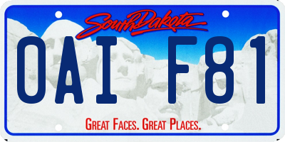 SD license plate 0AIF81