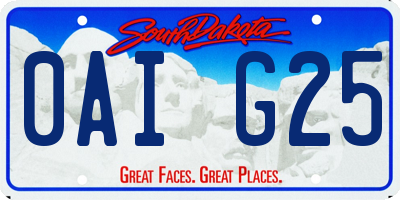 SD license plate 0AIG25