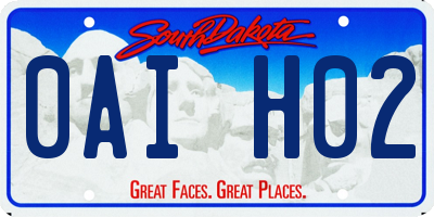 SD license plate 0AIH02