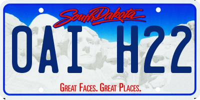 SD license plate 0AIH22