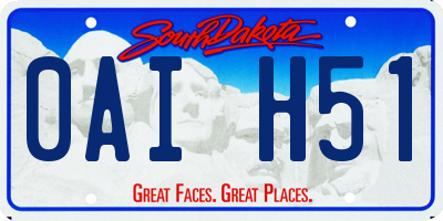 SD license plate 0AIH51