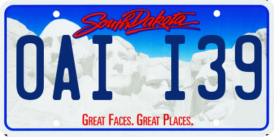 SD license plate 0AII39