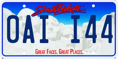 SD license plate 0AII44