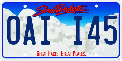 SD license plate 0AII45