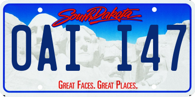 SD license plate 0AII47