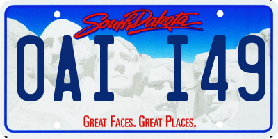 SD license plate 0AII49