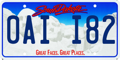 SD license plate 0AII82