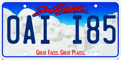 SD license plate 0AII85