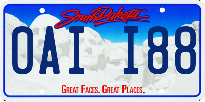 SD license plate 0AII88