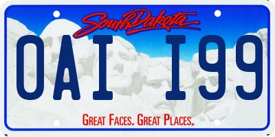 SD license plate 0AII99