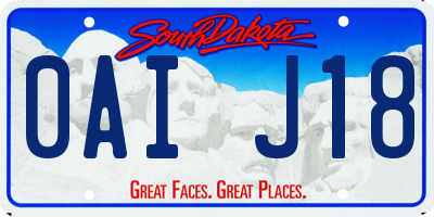 SD license plate 0AIJ18