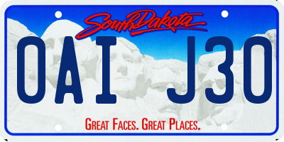 SD license plate 0AIJ30