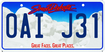 SD license plate 0AIJ31