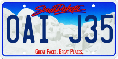 SD license plate 0AIJ35