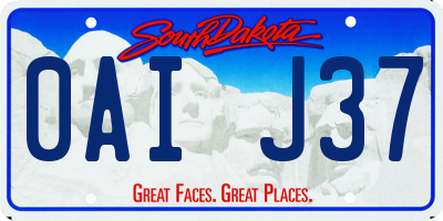 SD license plate 0AIJ37