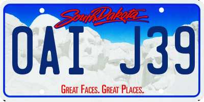 SD license plate 0AIJ39