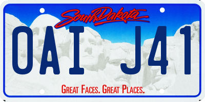 SD license plate 0AIJ41