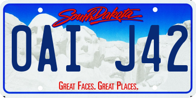 SD license plate 0AIJ42