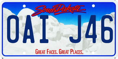 SD license plate 0AIJ46