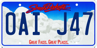 SD license plate 0AIJ47