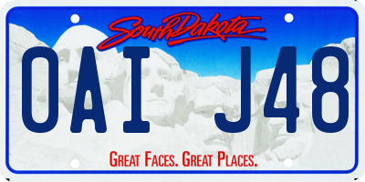 SD license plate 0AIJ48