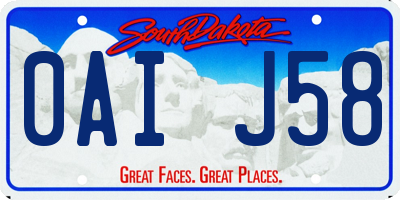 SD license plate 0AIJ58