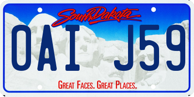 SD license plate 0AIJ59