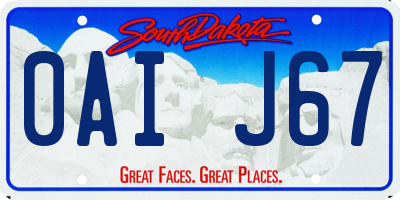 SD license plate 0AIJ67