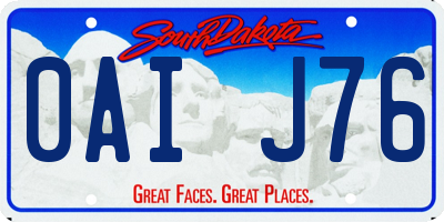 SD license plate 0AIJ76